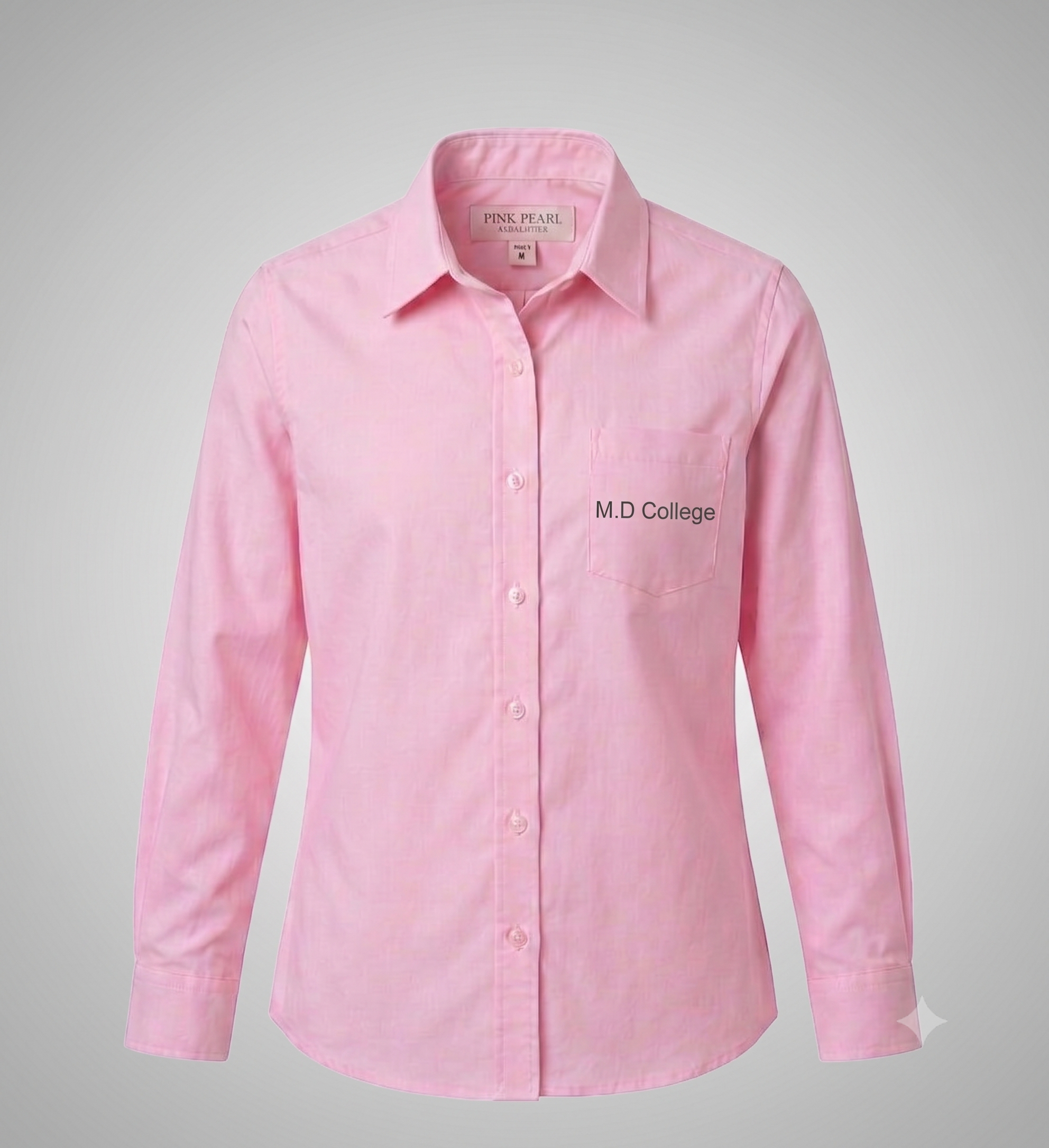 MD College Women's Uniform Set: Regular Fit Solid Pink Shirt Only