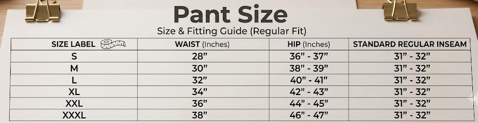 MD College Men's Uniform Set: Regular Black Pant Only