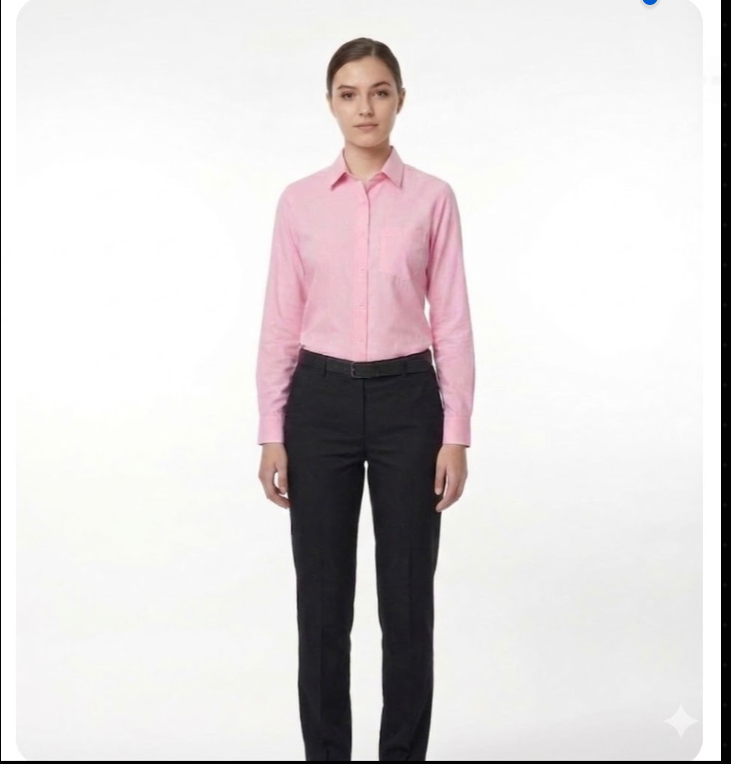 MD College Women's Uniform Set: Regular Fit Solid Pink Shirt Only