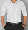 Men Regular Fit Solid Spread Collar Casual Shirt White